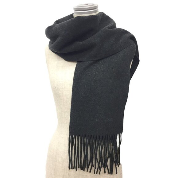 HERMES Cashmere Stole Gaultier Period Charcoal Gray  Scarf - Picture 1 of 3